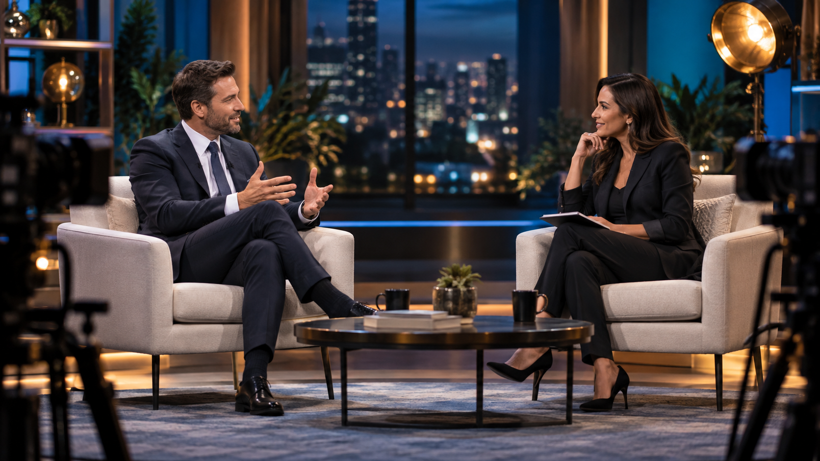 Television talk show interview